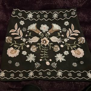 Embroidered Floral Mini Skirt